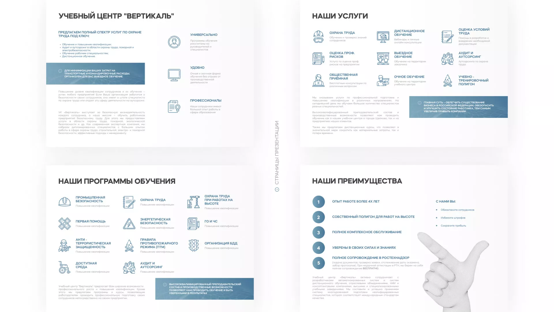Разработка презентации для учебного центра «Вертикаль» в Чайковском