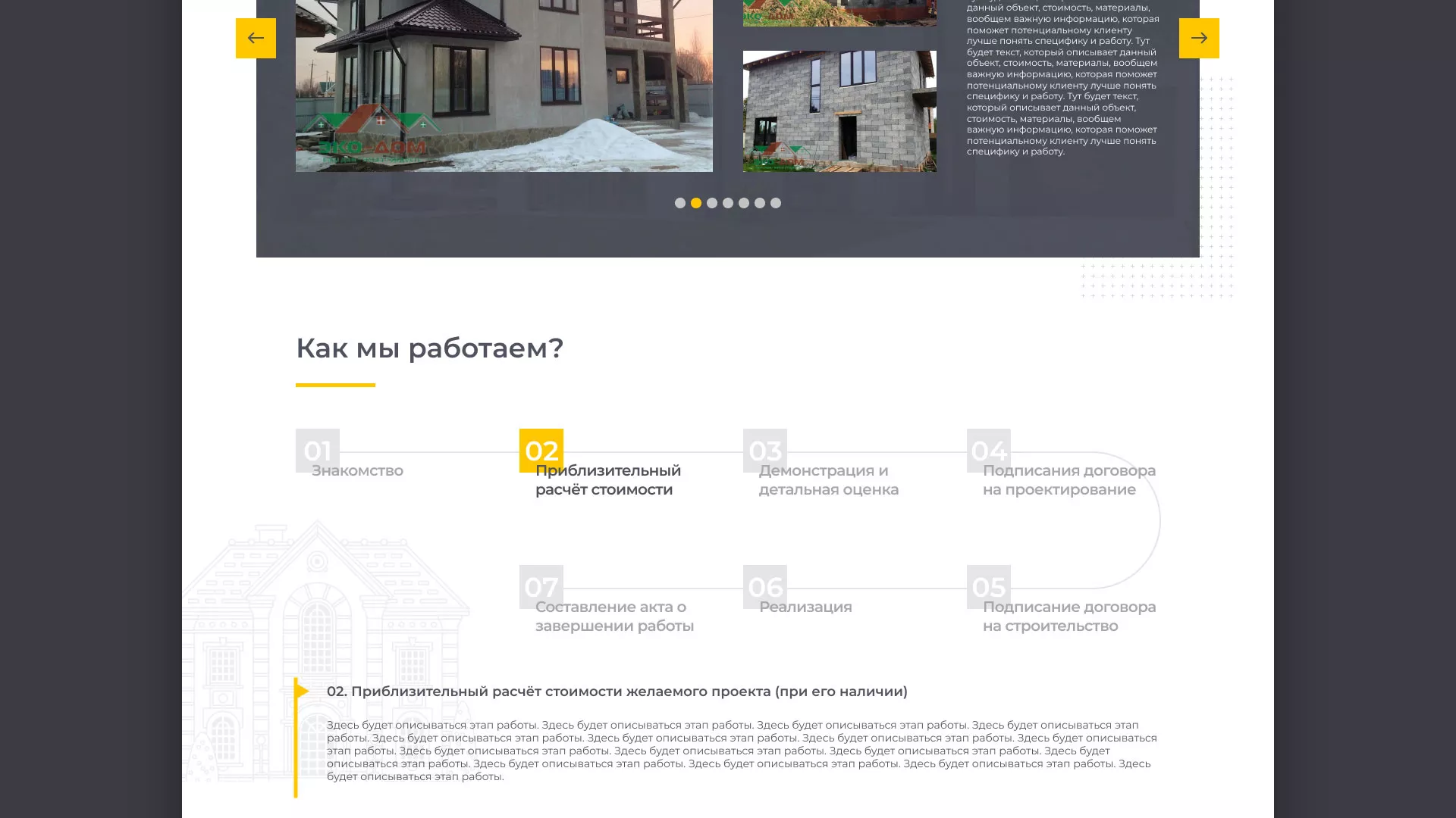 Создание сайта для строительной компании «ЭКОДОМ» в Чайковском