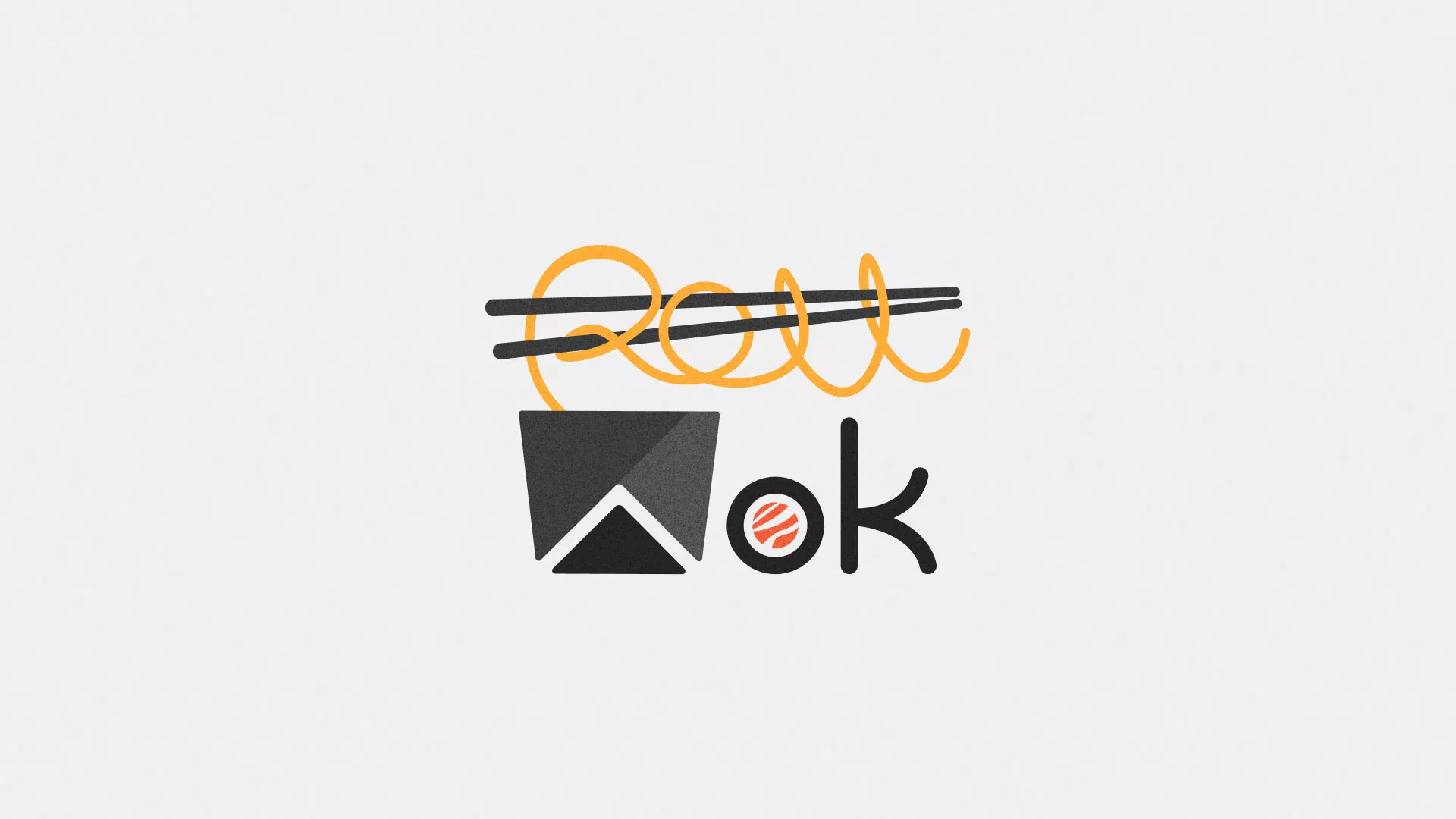 Разработка логотипа суши-бара «Roll Wok Club» в Чайковском